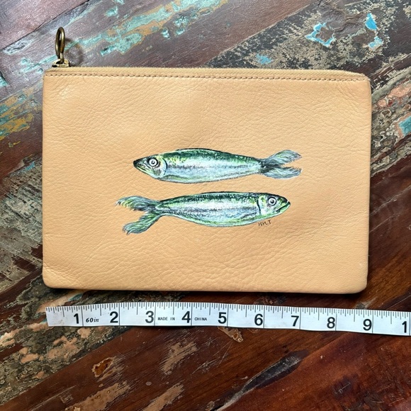 Hand Painted Sardine Madewell Tan Pouch - Picture 6 of 9